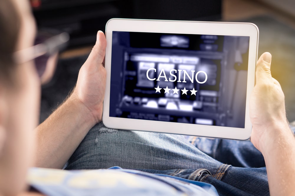 online casino on tablet screen