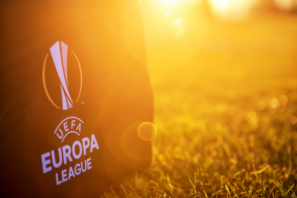 The logo of Europa League on stadium