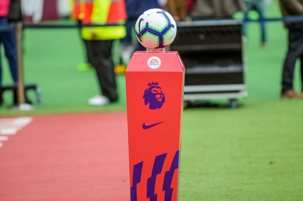 Premier League ball on stadium