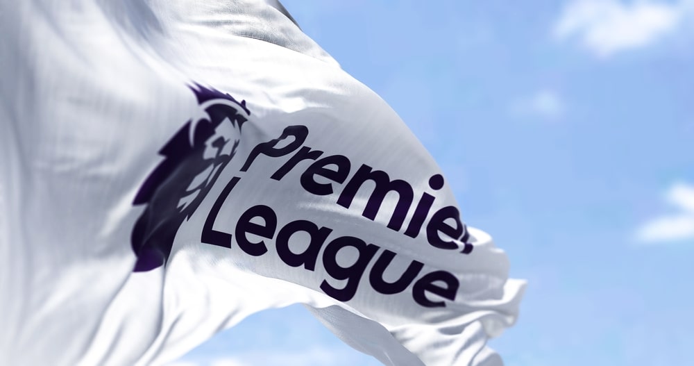 Premier League logo on white flag
