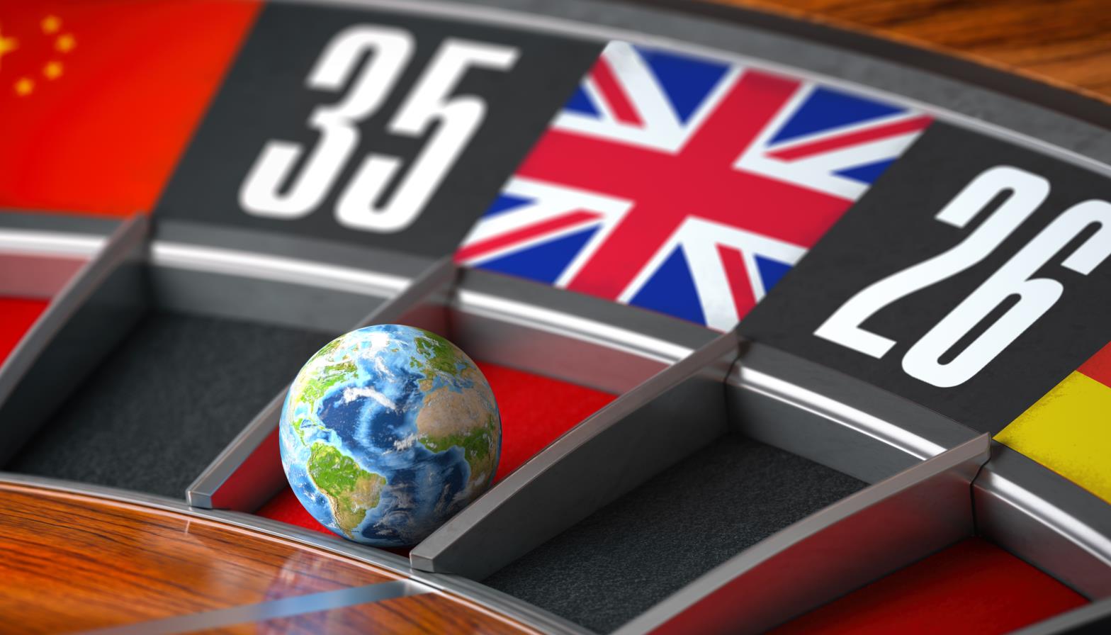 Roulette with an Uk flag